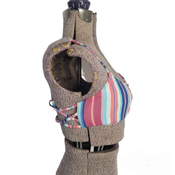 Colourful striped bikini top - Picture 4 of 7